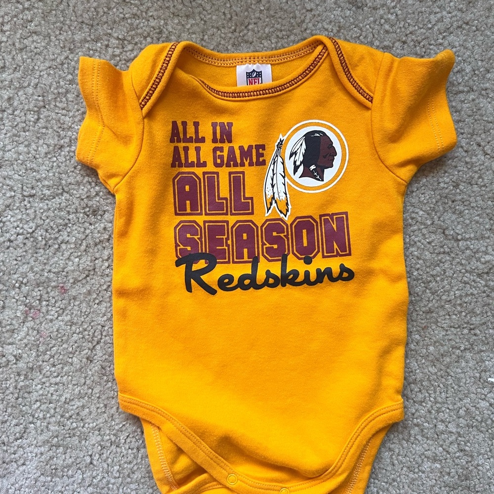 NFL Redskins Gold Baby Onesie Size 0-3m